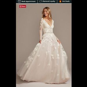 Plunging Ball Gown Wedding Dress